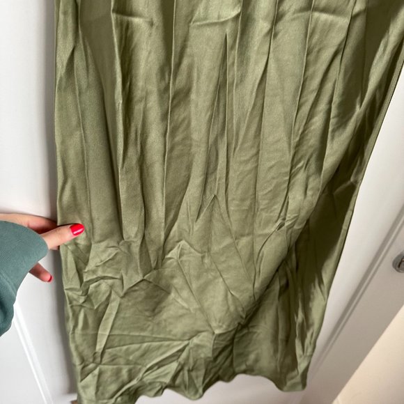 NWT Reformation Aden Silk Midi Slip Dress SZ S Artichoke Shoulder Tie Straps - Picture 10 of 10